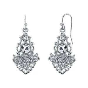 1928 Jewelry Sparkling Symphony Multi Crystal Filigree Drop Earrings 1928 Jewelry