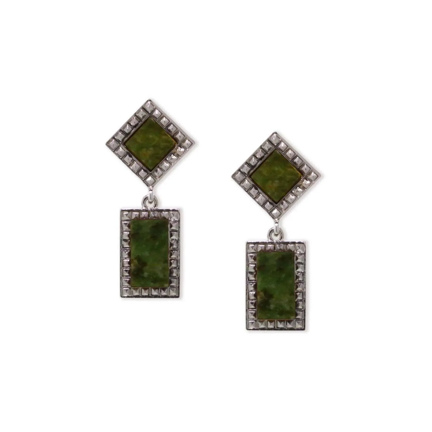 1928 Jewelry Square Gemstone Rectangle Drop Earrings 1928 Jewelry