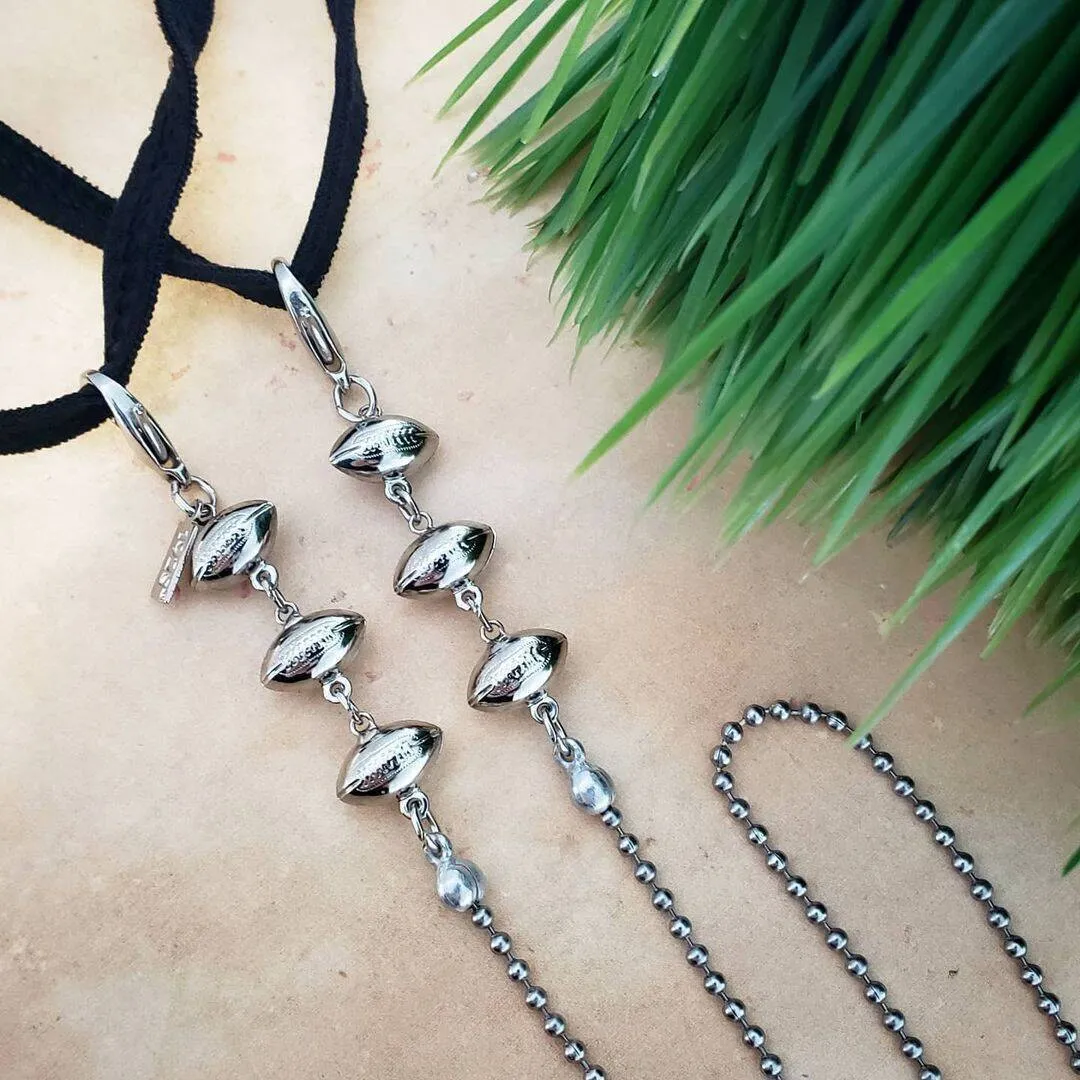 1928 Jewelry Stainless Steel Football Face Mask Chain 22 Inches 1928 Jewelry