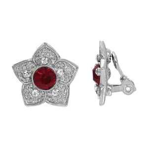 1928 Jewelry Star Flower Crystal Clip On Earrings 1928 Jewelry