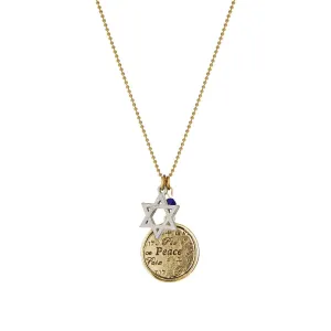 1928 Jewelry Star Of David Multilingual Peace Pendant Necklace 16" 1928 Jewelry