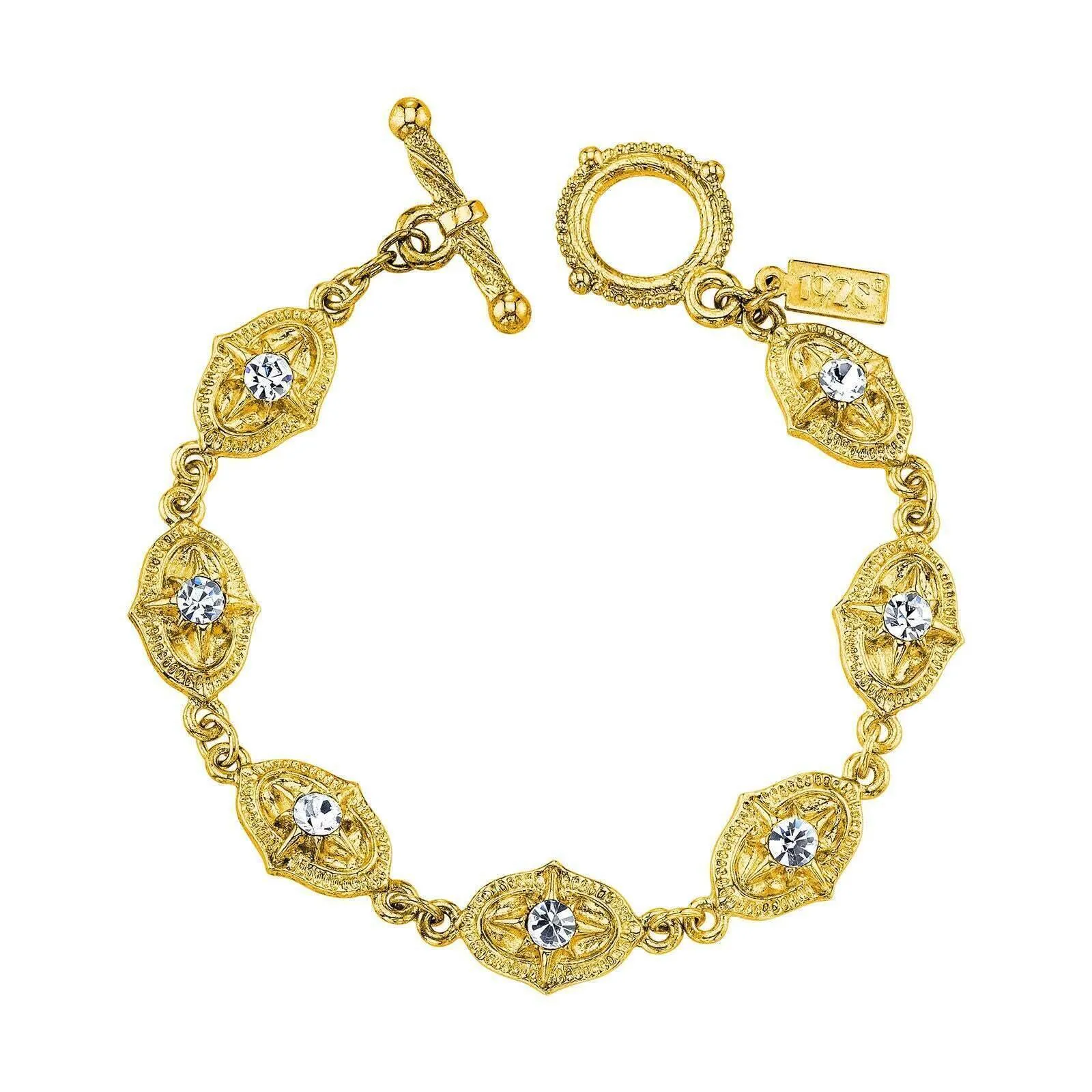 1928 Jewelry Starburst Crystal Clear Toggle Bracelet 1928 Jewelry