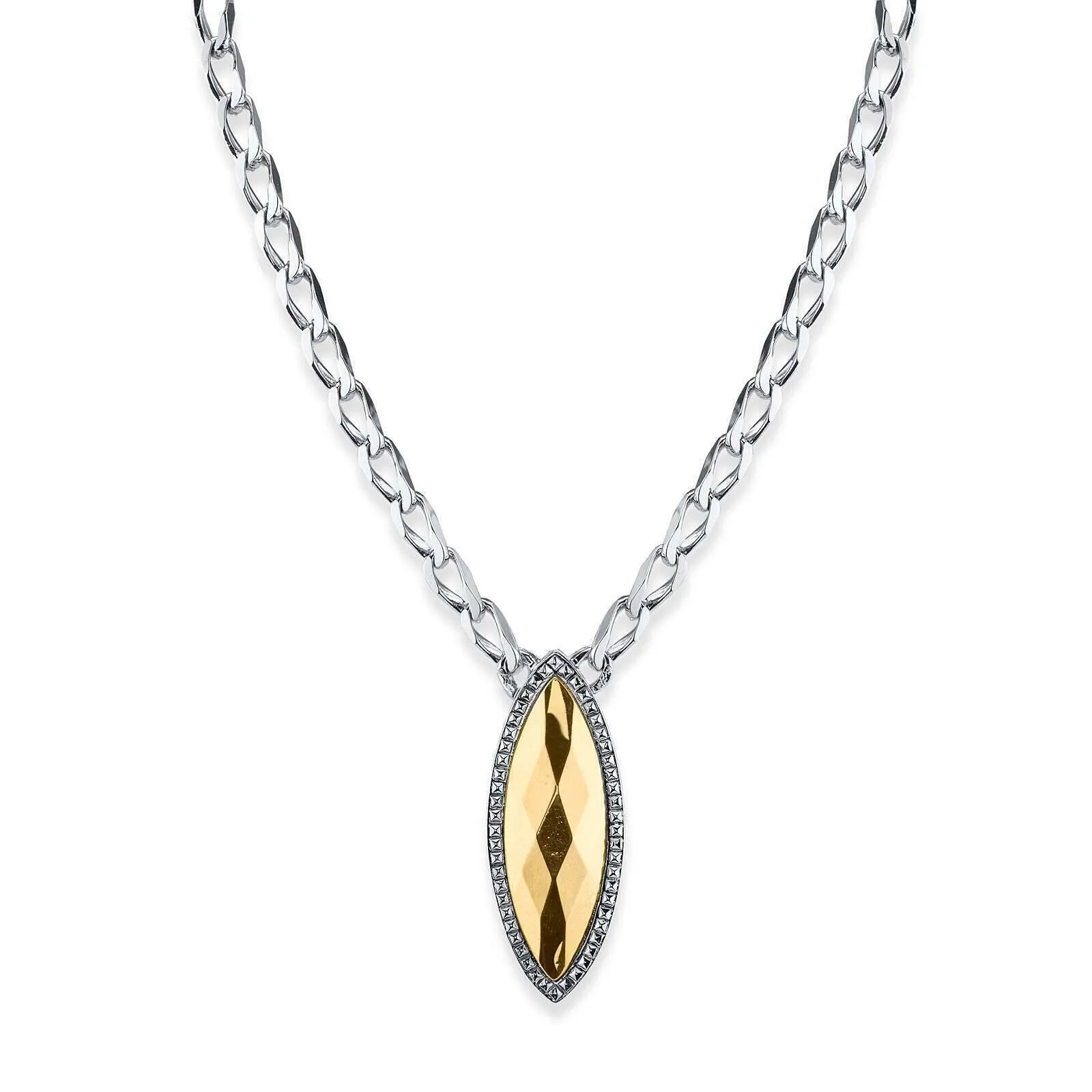 1928 Jewelry Stone Marquise Pendant Necklace 16"   3" Extender 1928 Jewelry