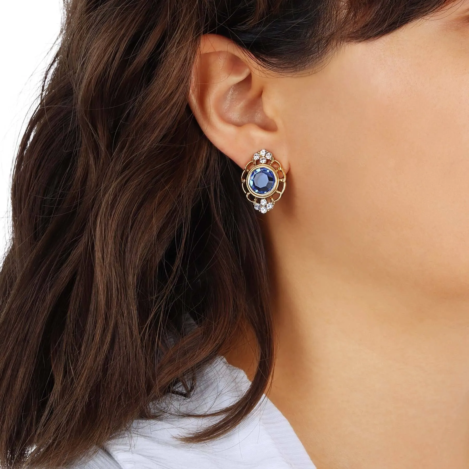 1928 Jewelry Sumptuous European Channel & Clear Crystal Post Drop Earrings 1928 Jewelry