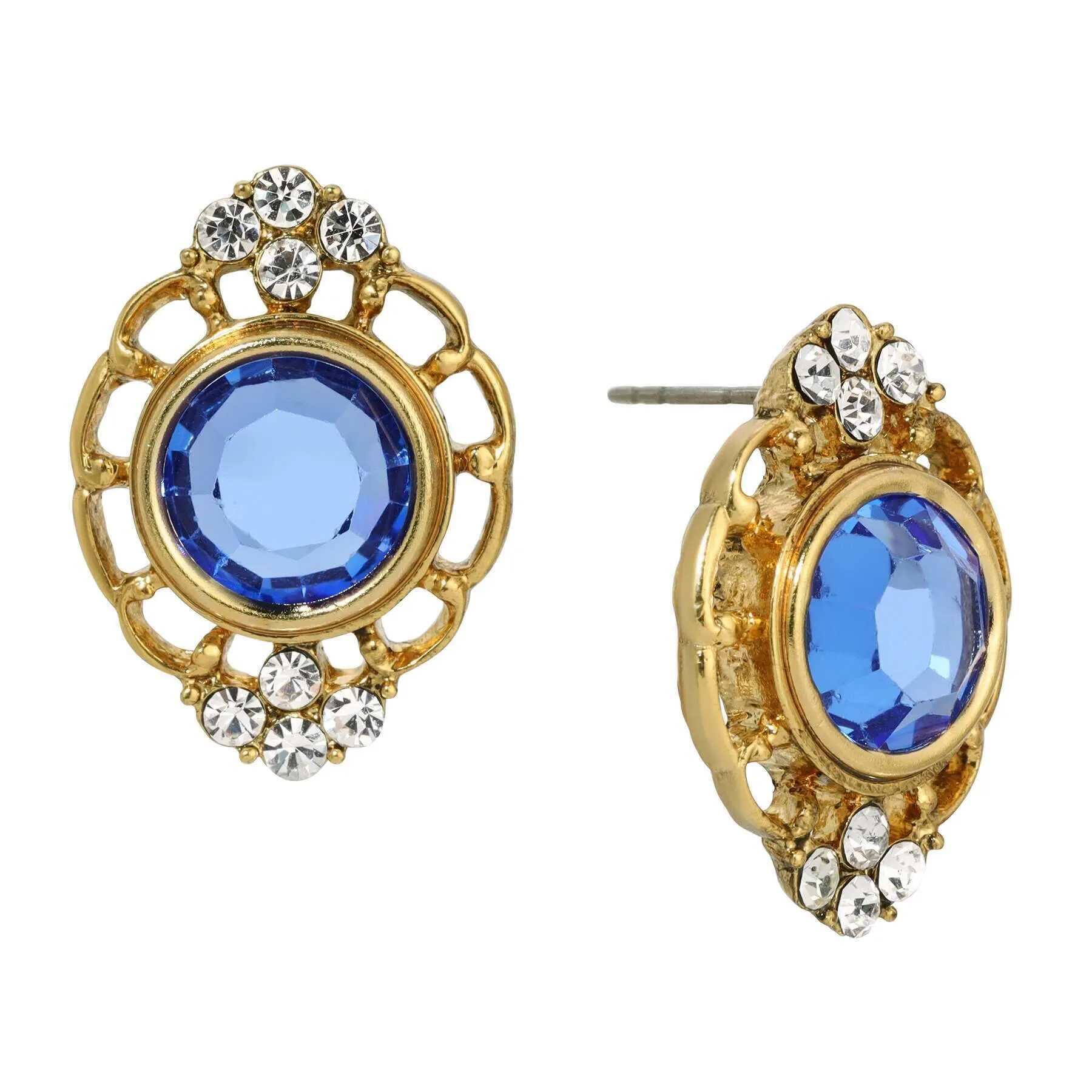 1928 Jewelry Sumptuous European Channel & Clear Crystal Post Drop Earrings 1928 Jewelry