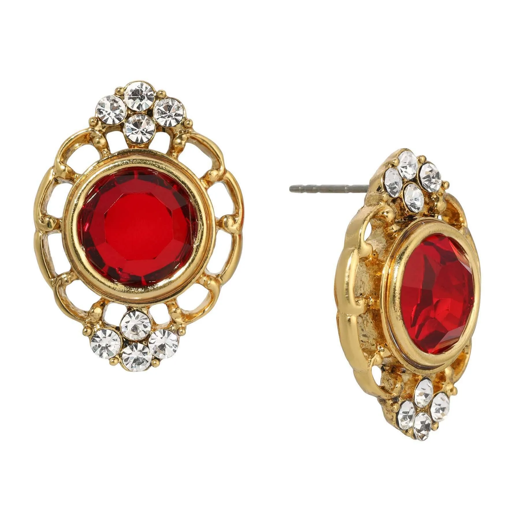 1928 Jewelry Sumptuous European Channel & Clear Crystal Post Drop Earrings 1928 Jewelry