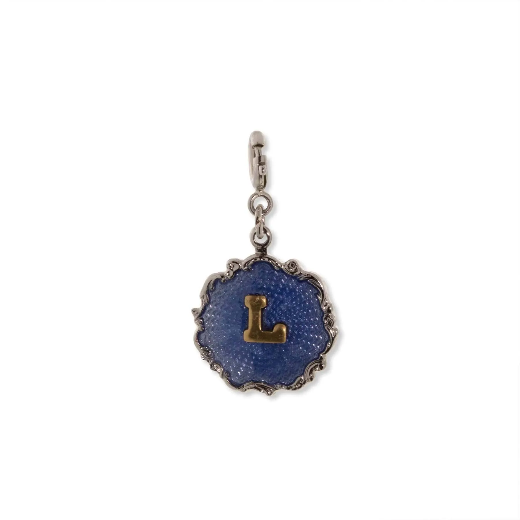 1928 Jewelry Sunburst Blue Enamel Initial Charm 1928 Jewelry