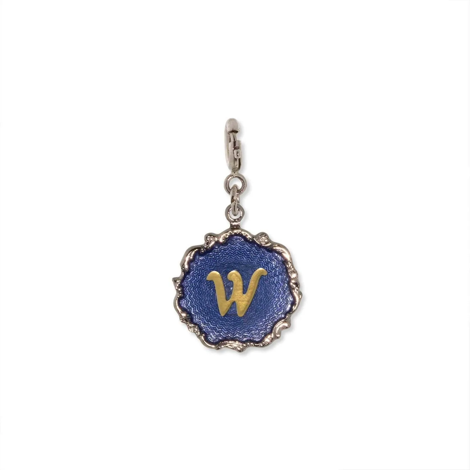 1928 Jewelry Sunburst Blue Enamel Initial Charm 1928 Jewelry