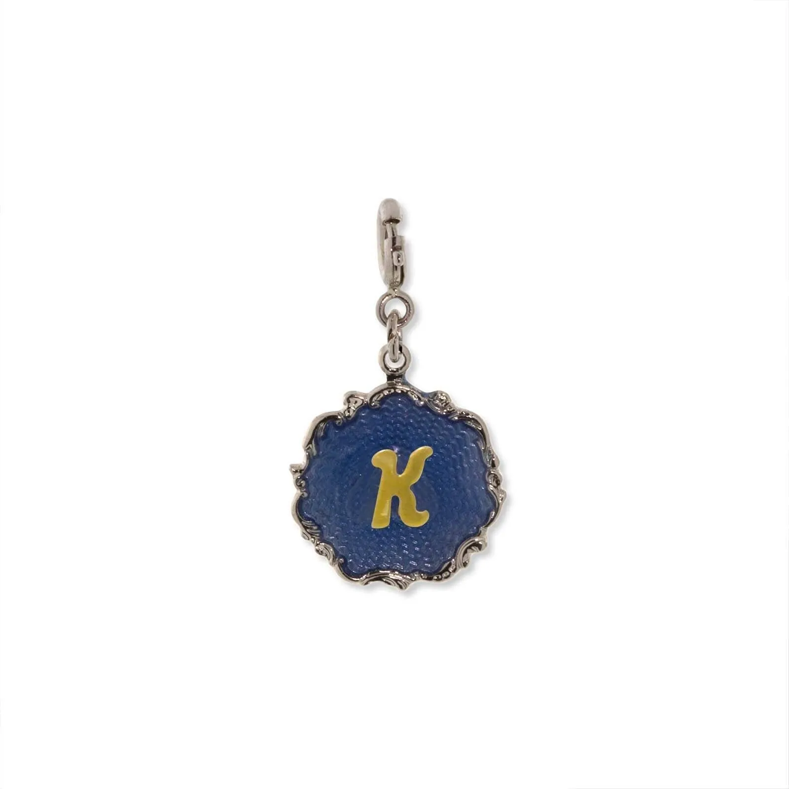 1928 Jewelry Sunburst Blue Enamel Initial Charm 1928 Jewelry