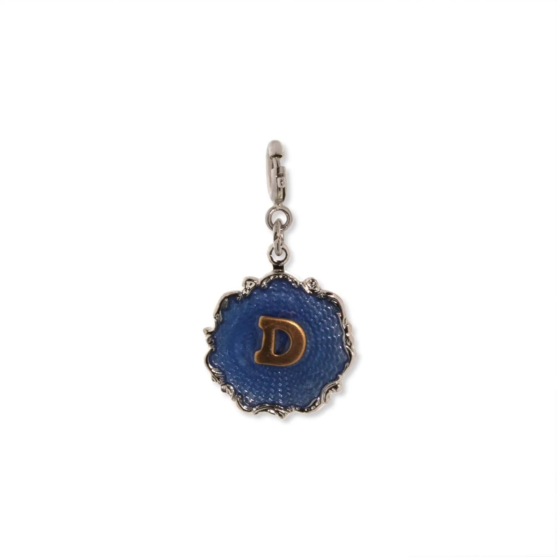 1928 Jewelry Sunburst Blue Enamel Initial Charm 1928 Jewelry
