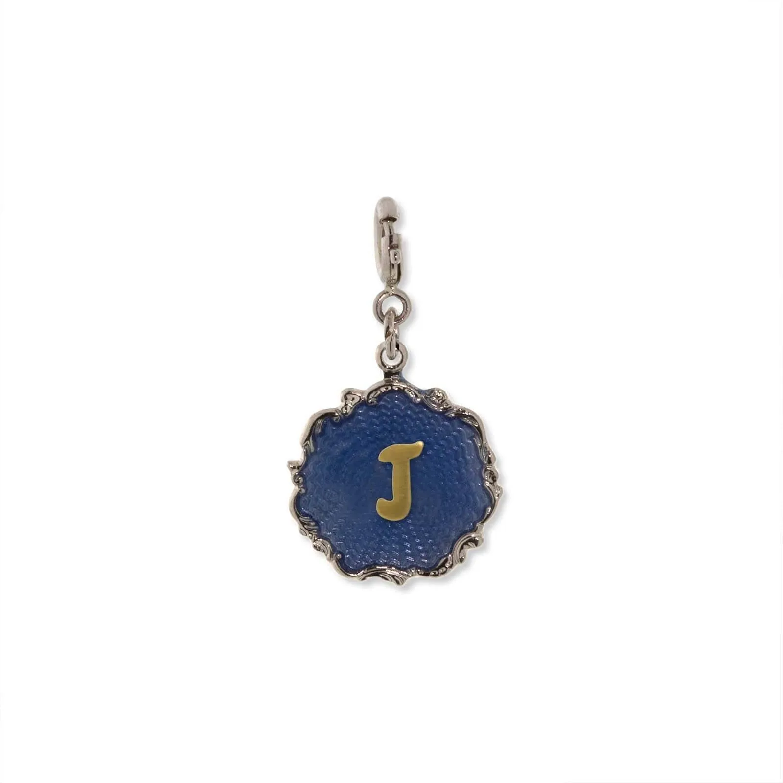 1928 Jewelry Sunburst Blue Enamel Initial Charm 1928 Jewelry
