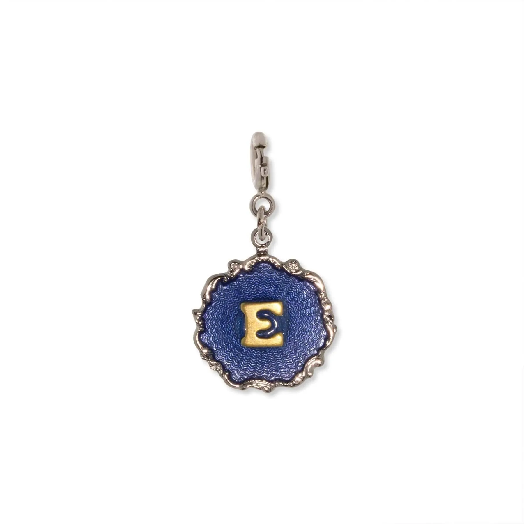 1928 Jewelry Sunburst Blue Enamel Initial Charm 1928 Jewelry
