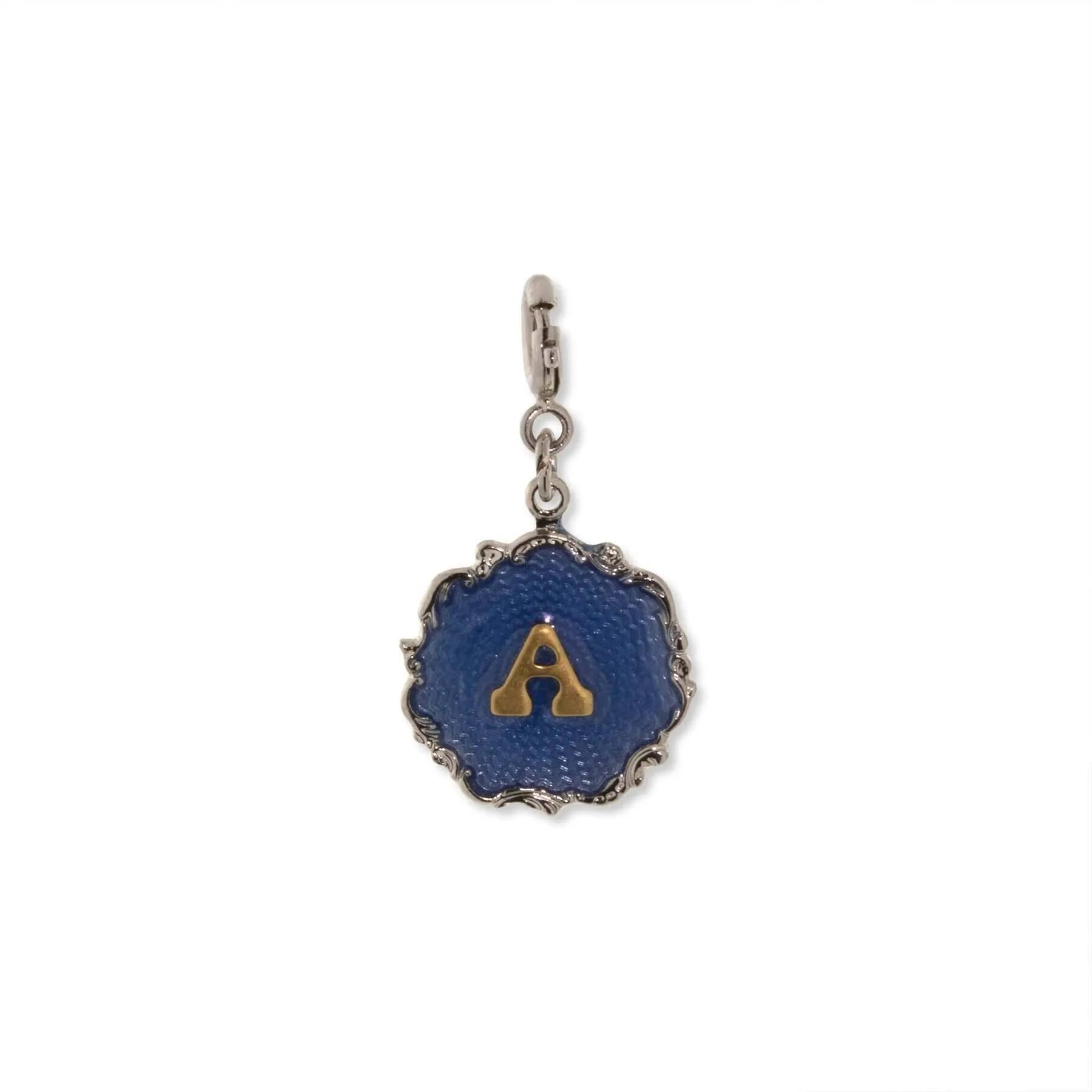 1928 Jewelry Sunburst Blue Enamel Initial Charm 1928 Jewelry