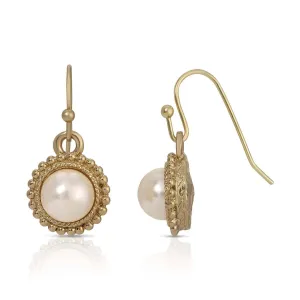 1928 Jewelry Sunshine Faux Pearl Drop Earrings 1928 Jewelry