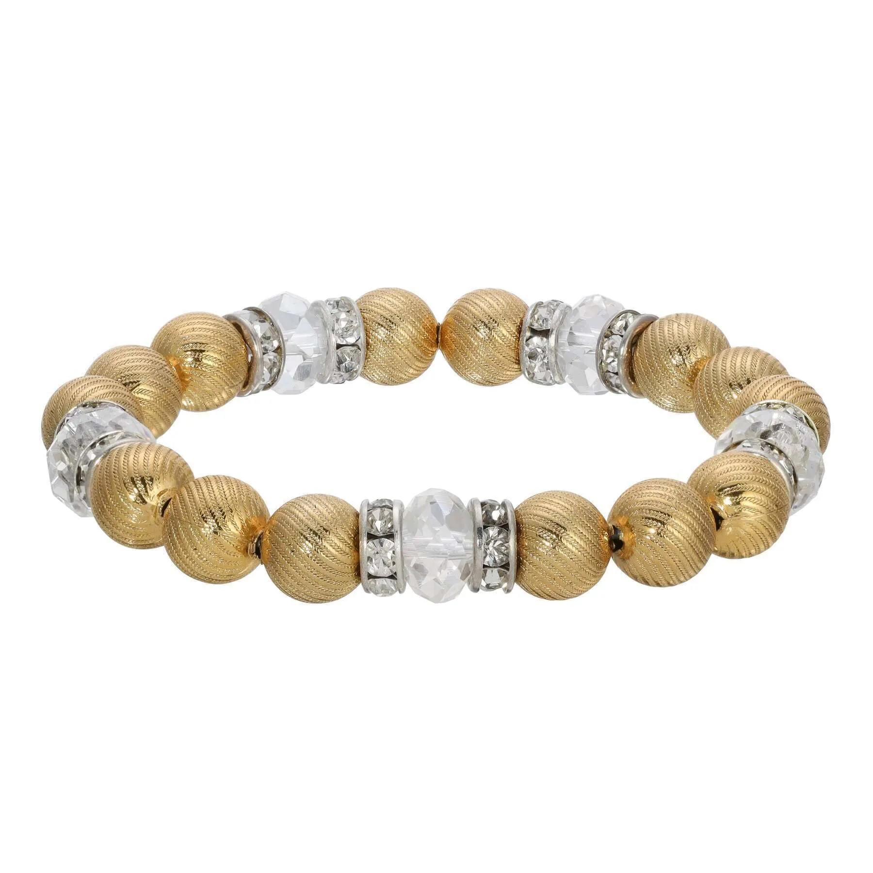 1928 Jewelry Swirl Bead & Crystal Stretch Bracelet 1928 Jewelry