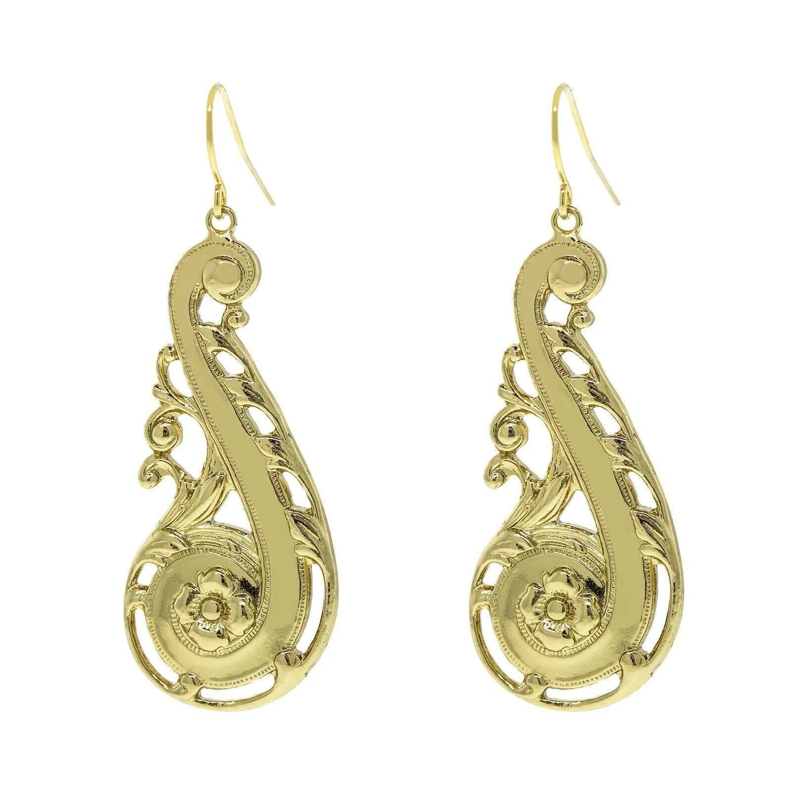 1928 Jewelry Swirly Statement Floral Drop Earrings 1928 Jewelry