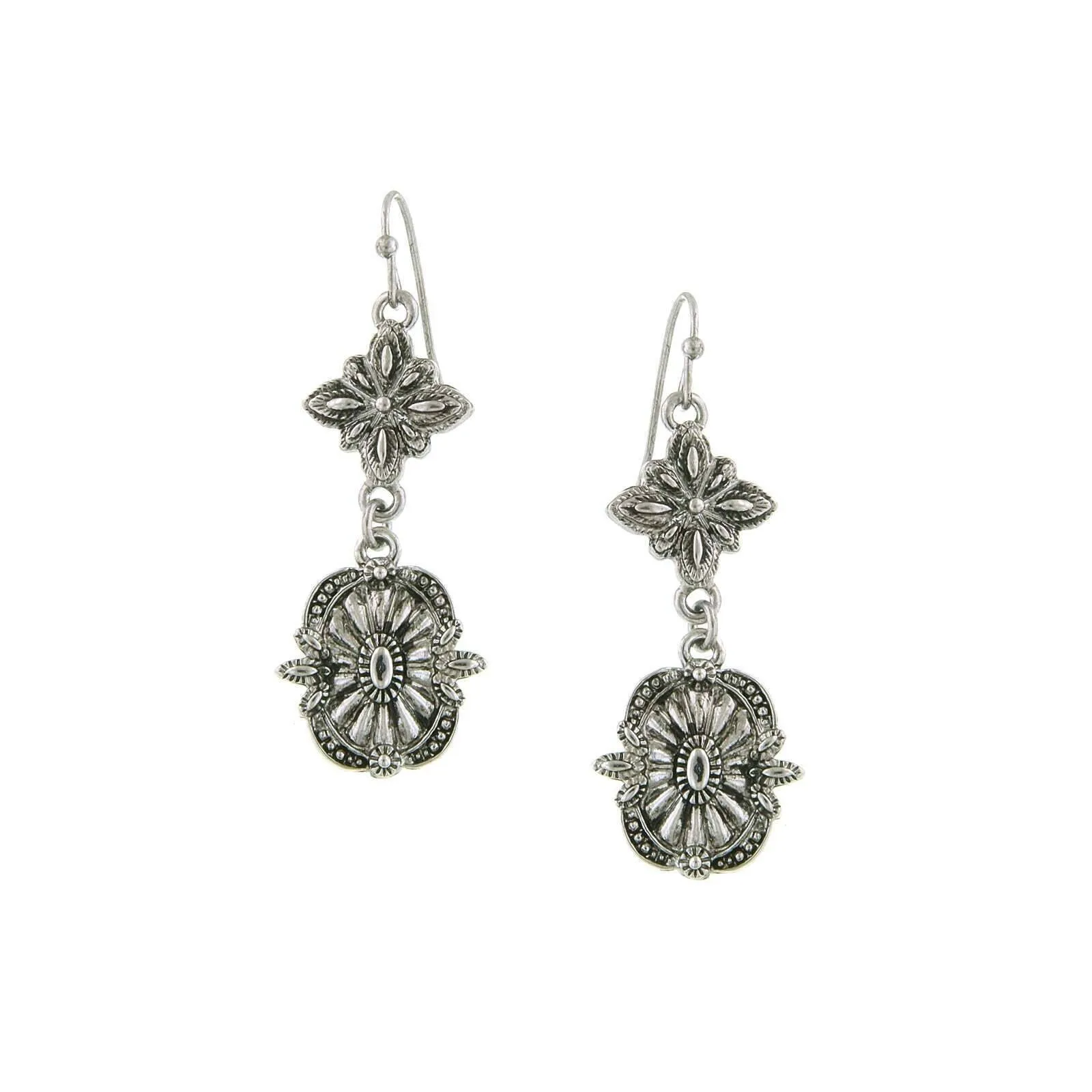 1928 Jewelry Tailored Double Starburst Drop Earrings 1928 Jewelry