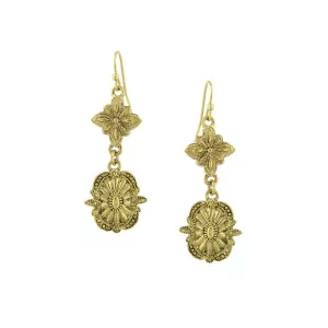 1928 Jewelry Tailored Double Starburst Drop Earrings 1928 Jewelry