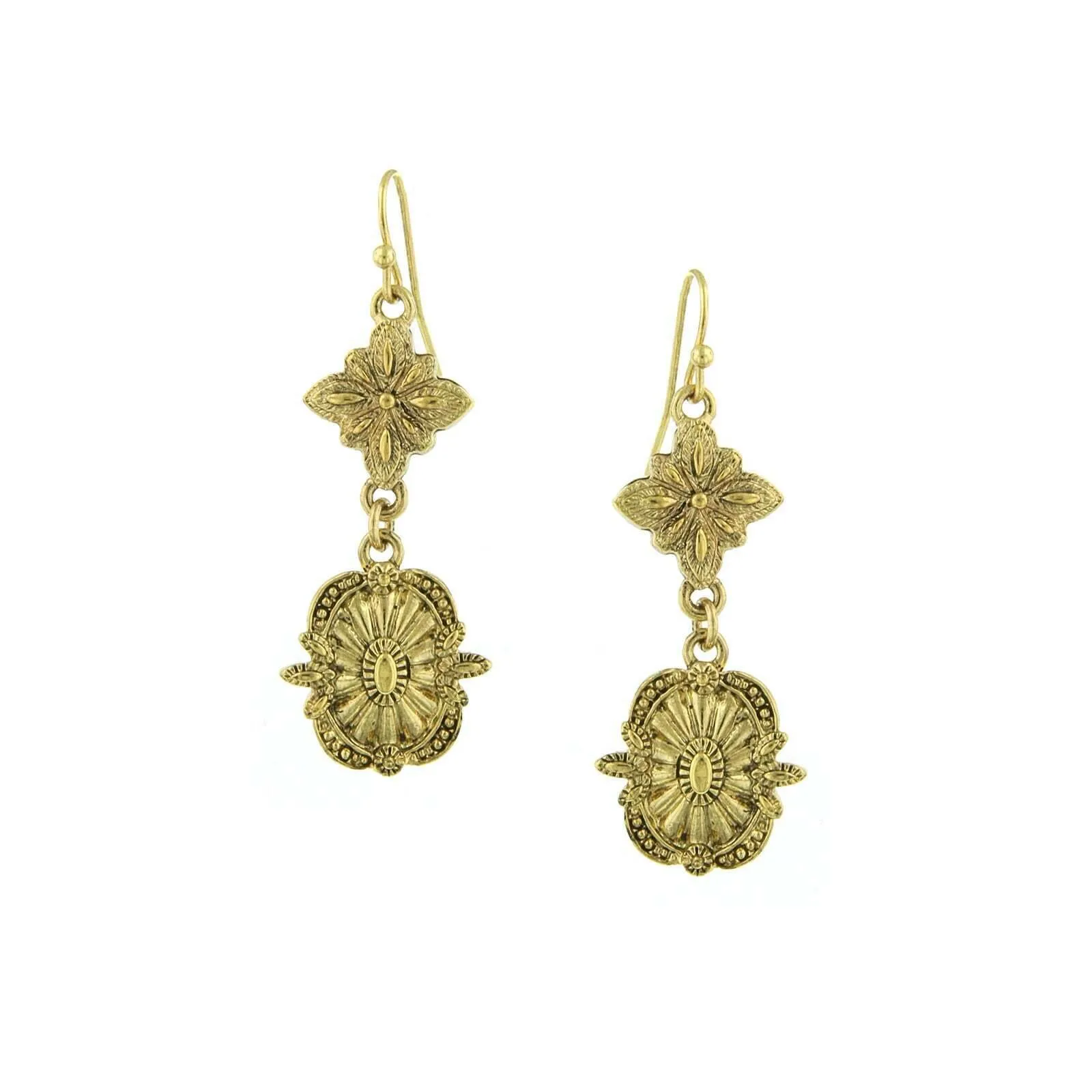 1928 Jewelry Tailored Double Starburst Drop Earrings 1928 Jewelry