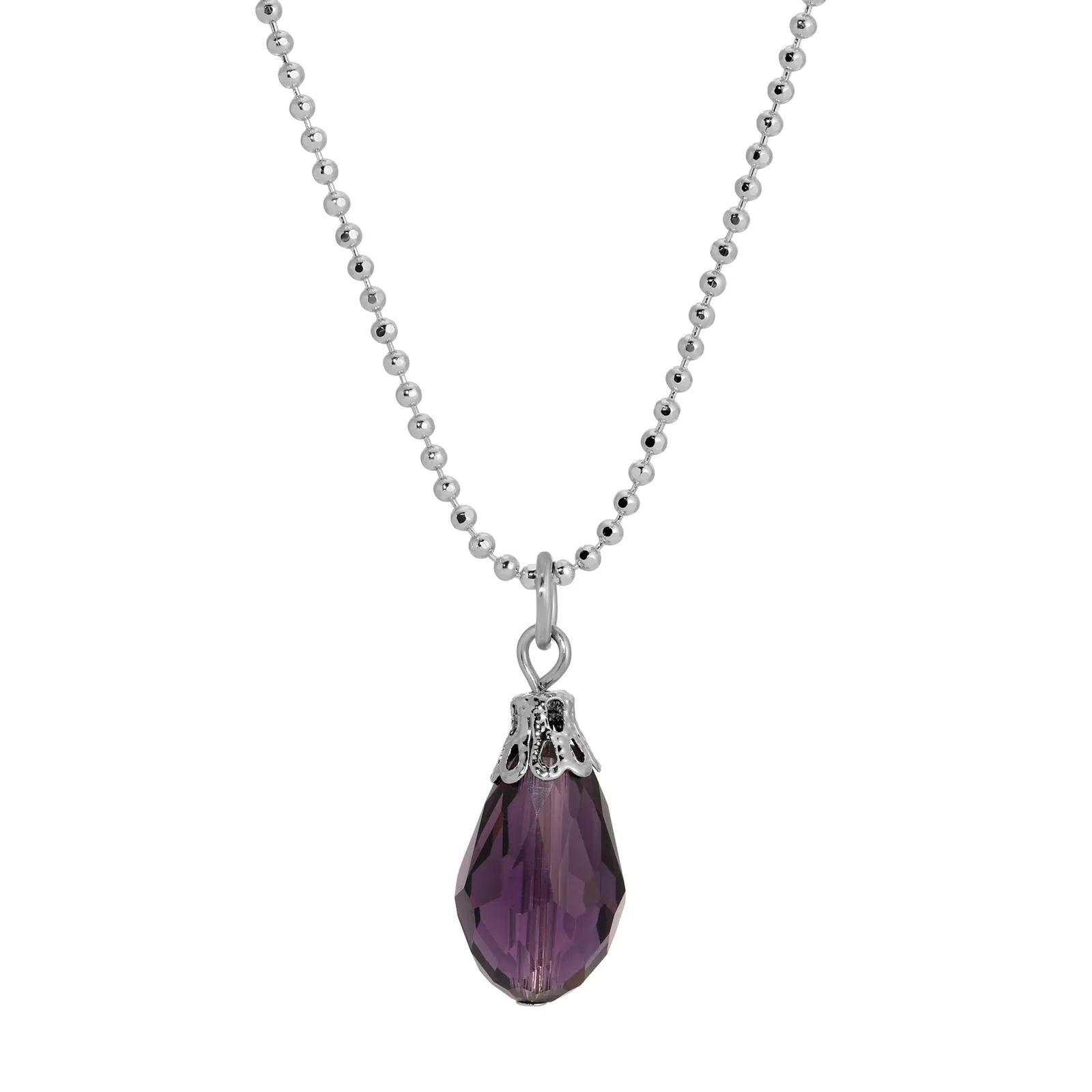 1928 Jewelry Tanzanite Purple Teardrop Crystal Pendant Necklace 16" 1928 Jewelry