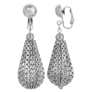 1928 Jewelry Teardrop Corrugated Clip On Earrings 1928 Jewelry