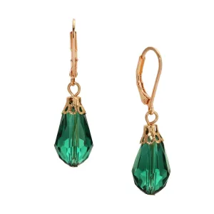 1928 Jewelry Teardrop Crystal Bead Allure Drop Earrings 1928 Jewelry