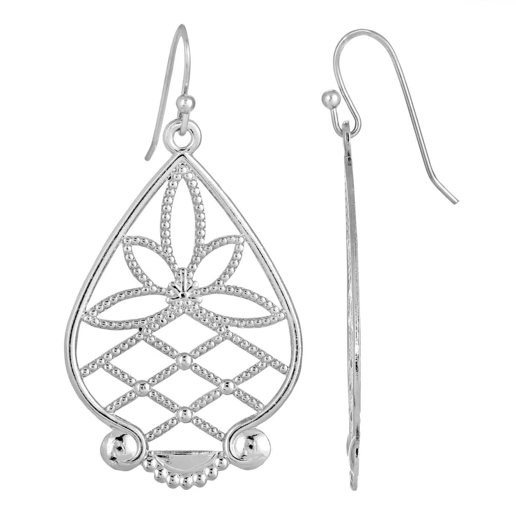 1928 Jewelry Teardrop Filigree Drop Earrings 1928 Jewelry