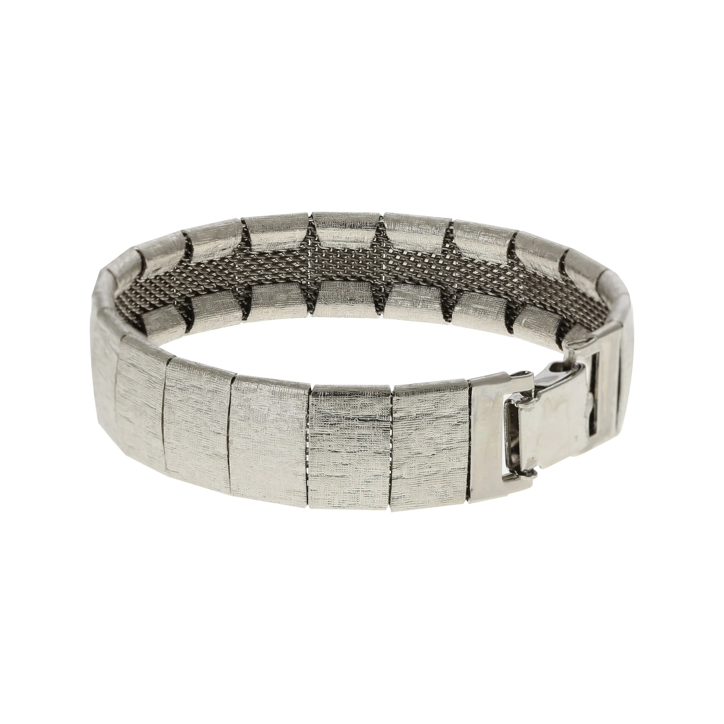 1928 Jewelry Textured Metal Link Mesh Bracelet 1928 Jewelry