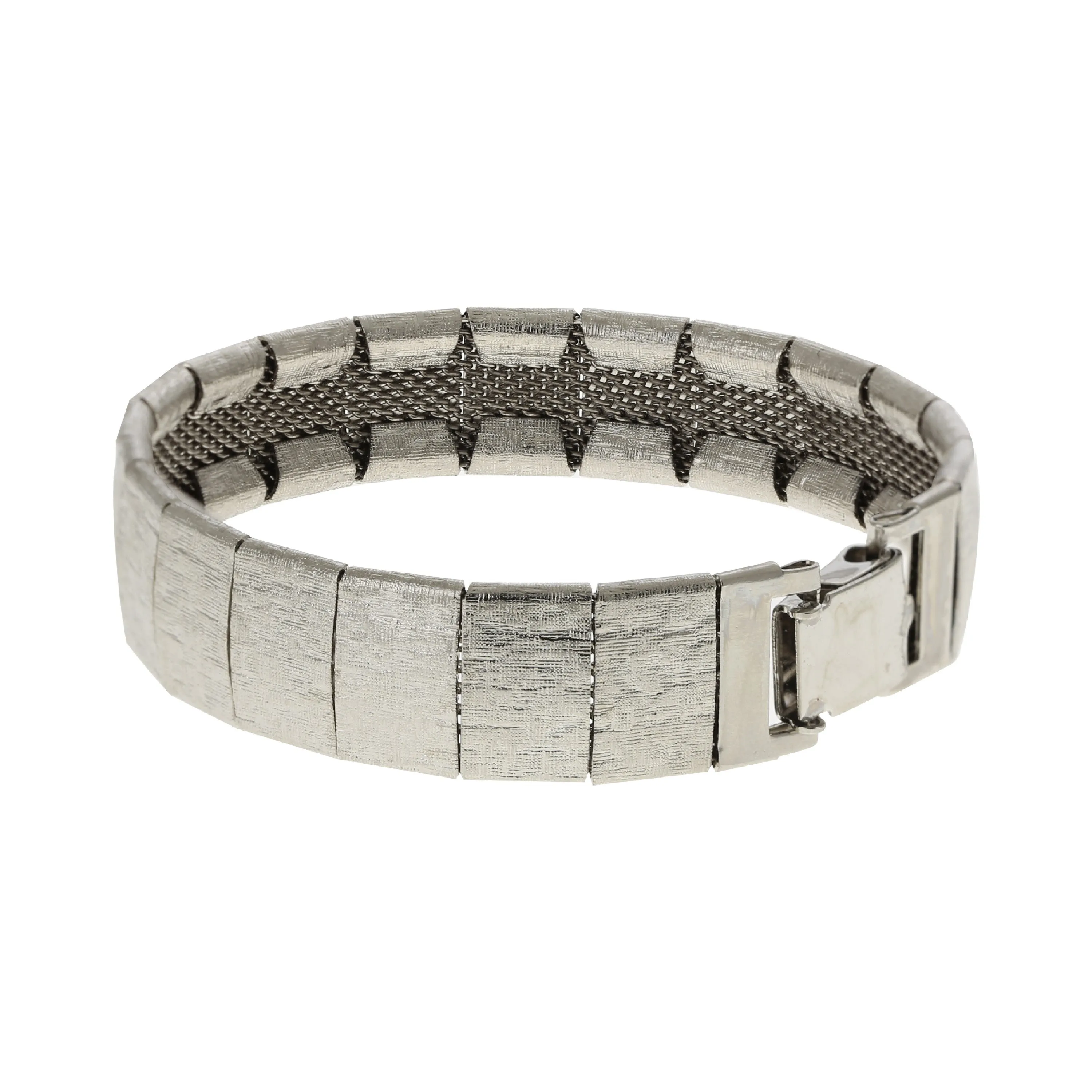 1928 Jewelry Textured Metal Link Mesh Bracelet 1928 Jewelry