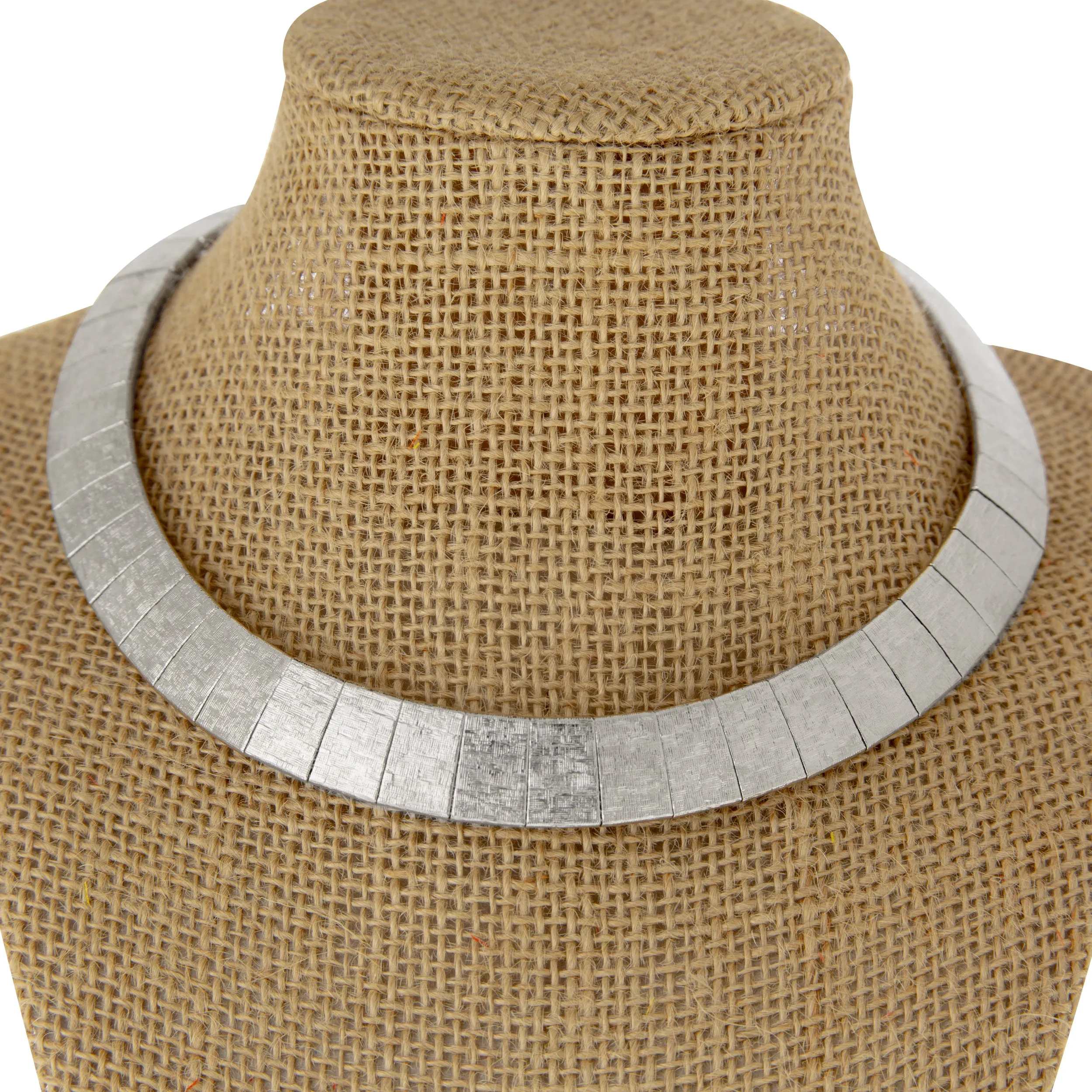 1928 Jewelry Textured Metal Link Mesh Collar Necklace 1928 Jewelry