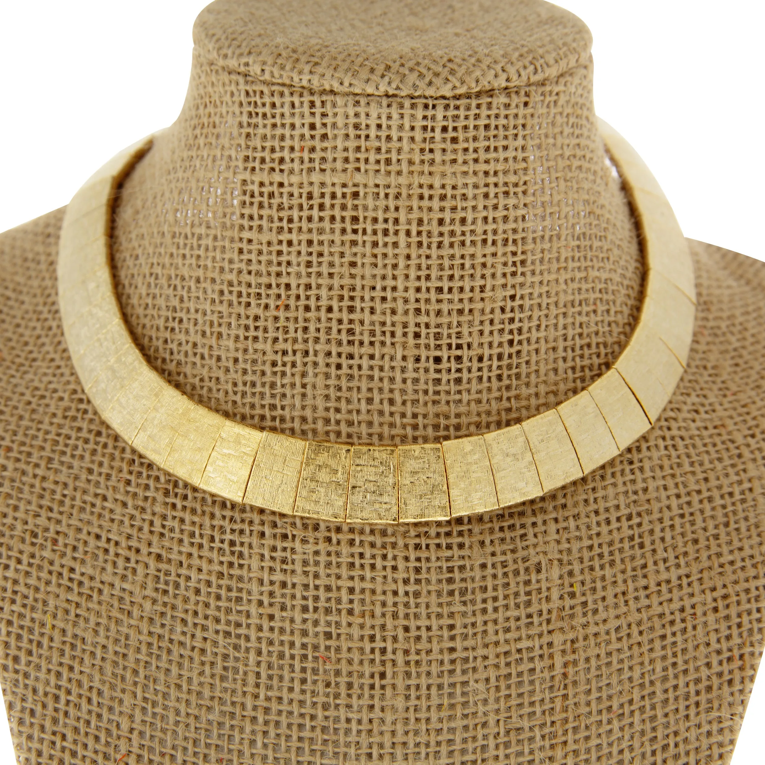 1928 Jewelry Textured Metal Link Mesh Collar Necklace 1928 Jewelry