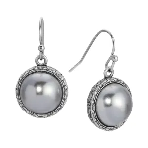 1928 Jewelry Timeless Elegance Round Stone Drop Earrings 1928 Jewelry