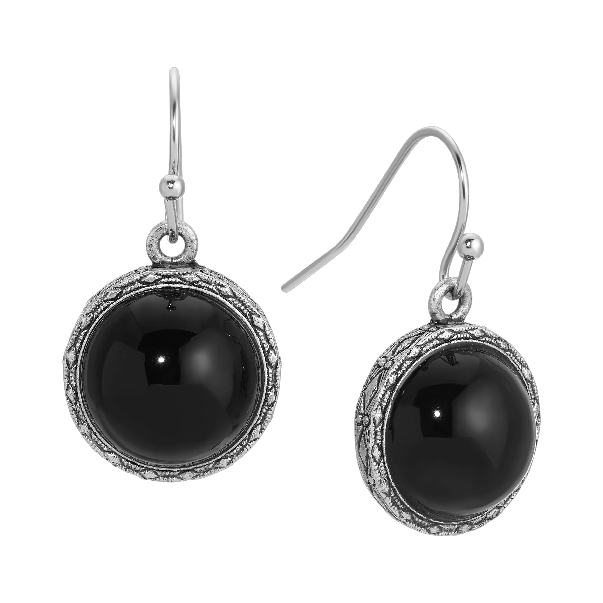 1928 Jewelry Timeless Elegance Round Stone Drop Earrings 1928 Jewelry