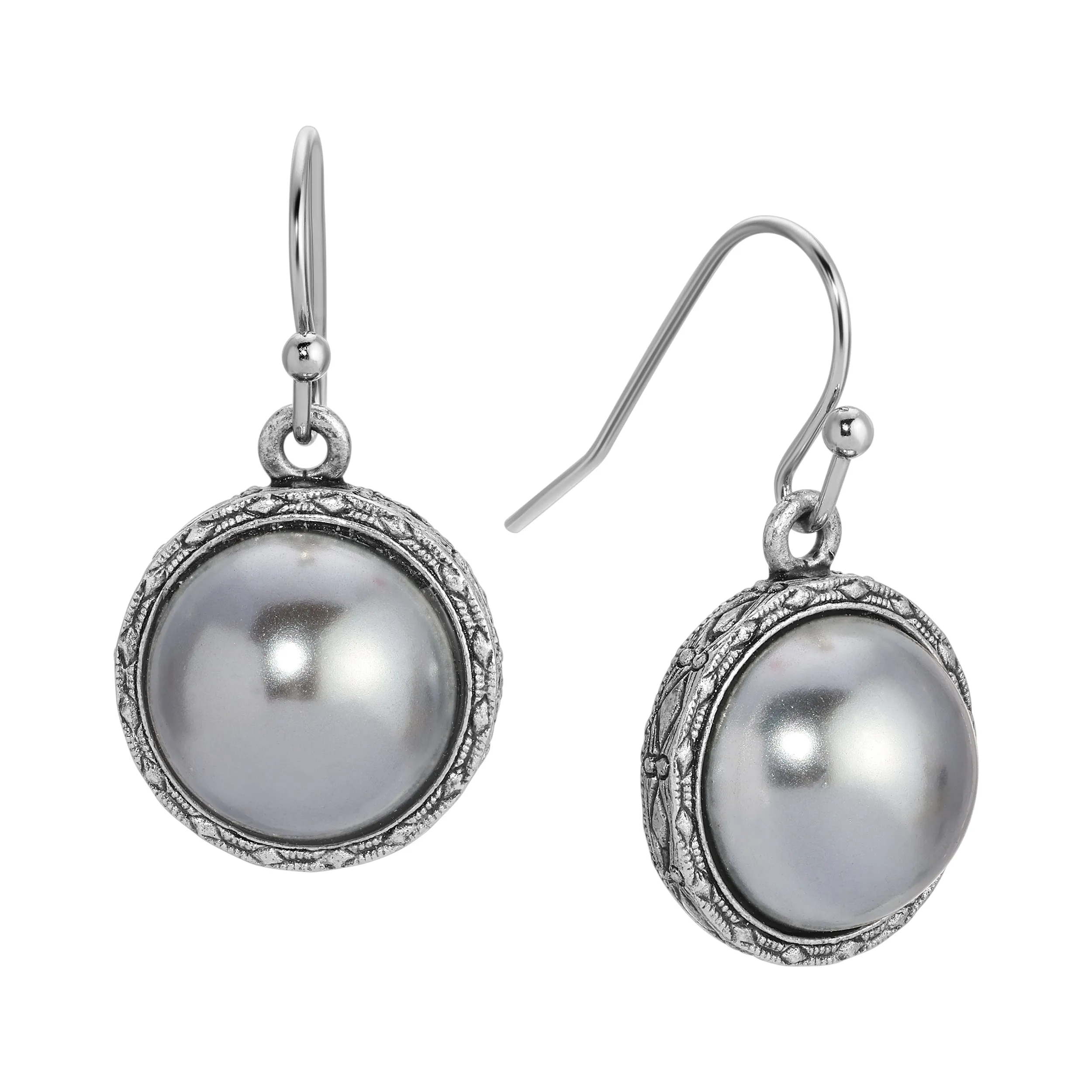 1928 Jewelry Timeless Elegance Round Stone Drop Earrings 1928 Jewelry