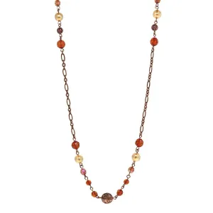 1928 Jewelry Topaz Crystal Bead Necklace 32" 1928 Jewelry