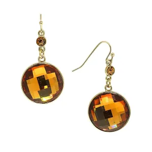 1928 Jewelry Topaz Faceted Round Drop Earrings 1928 Jewelry