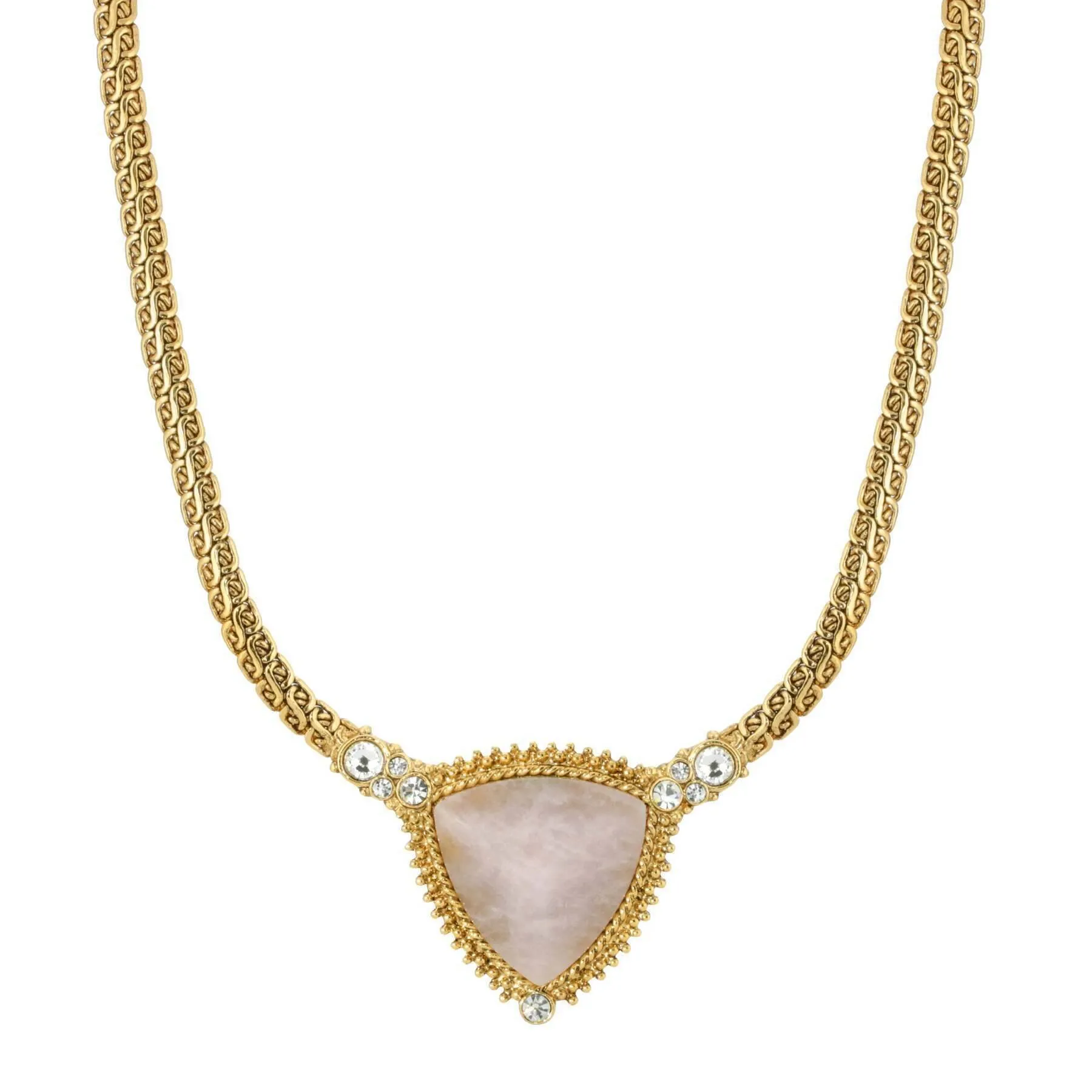 1928 Jewelry Trillion Gemstone Pendant Crystal Accent Necklace 16"   3" Extender 1928 Jewelry