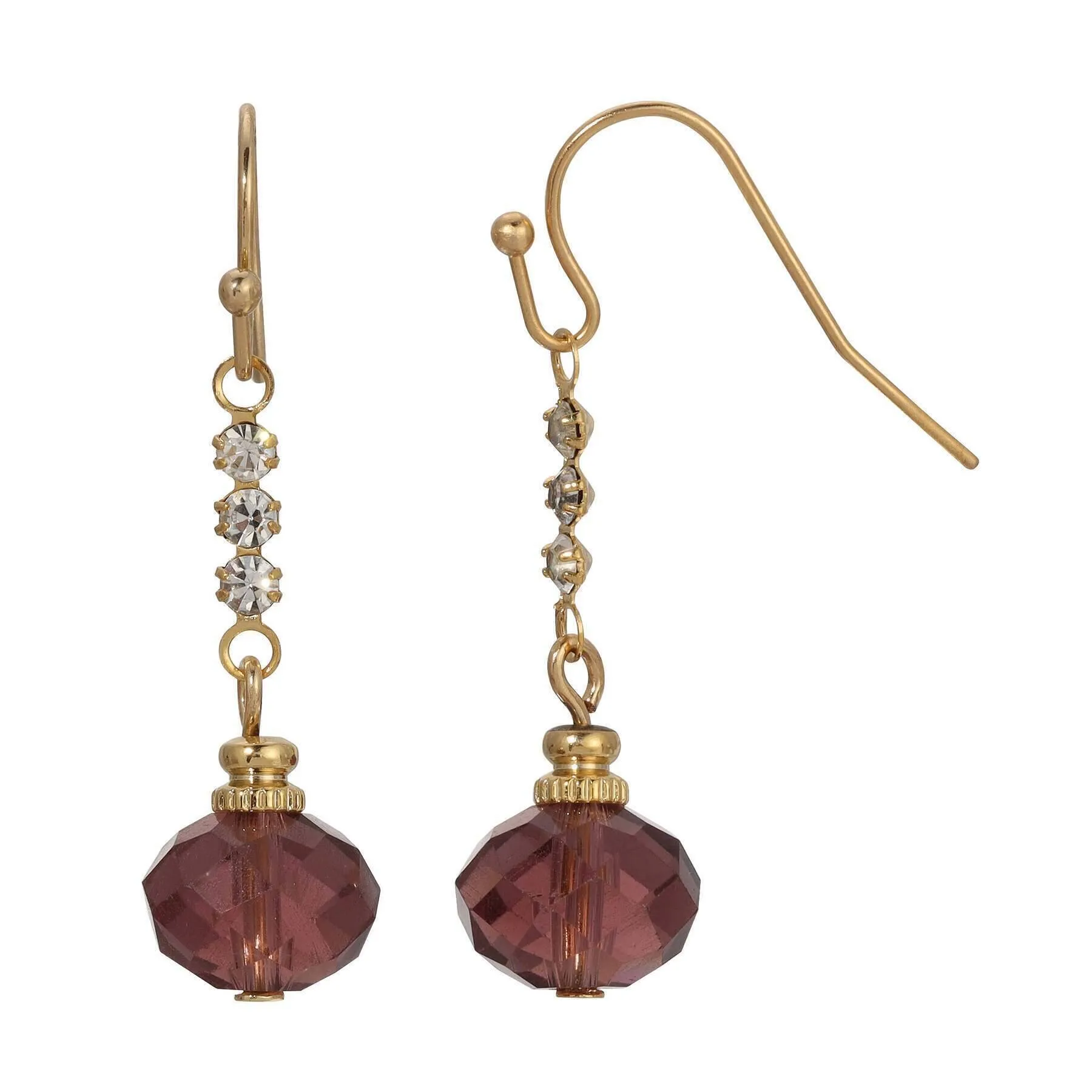 1928 Jewelry Trio Rhinestone & Glass Bead Dangling Earrings 1928 Jewelry