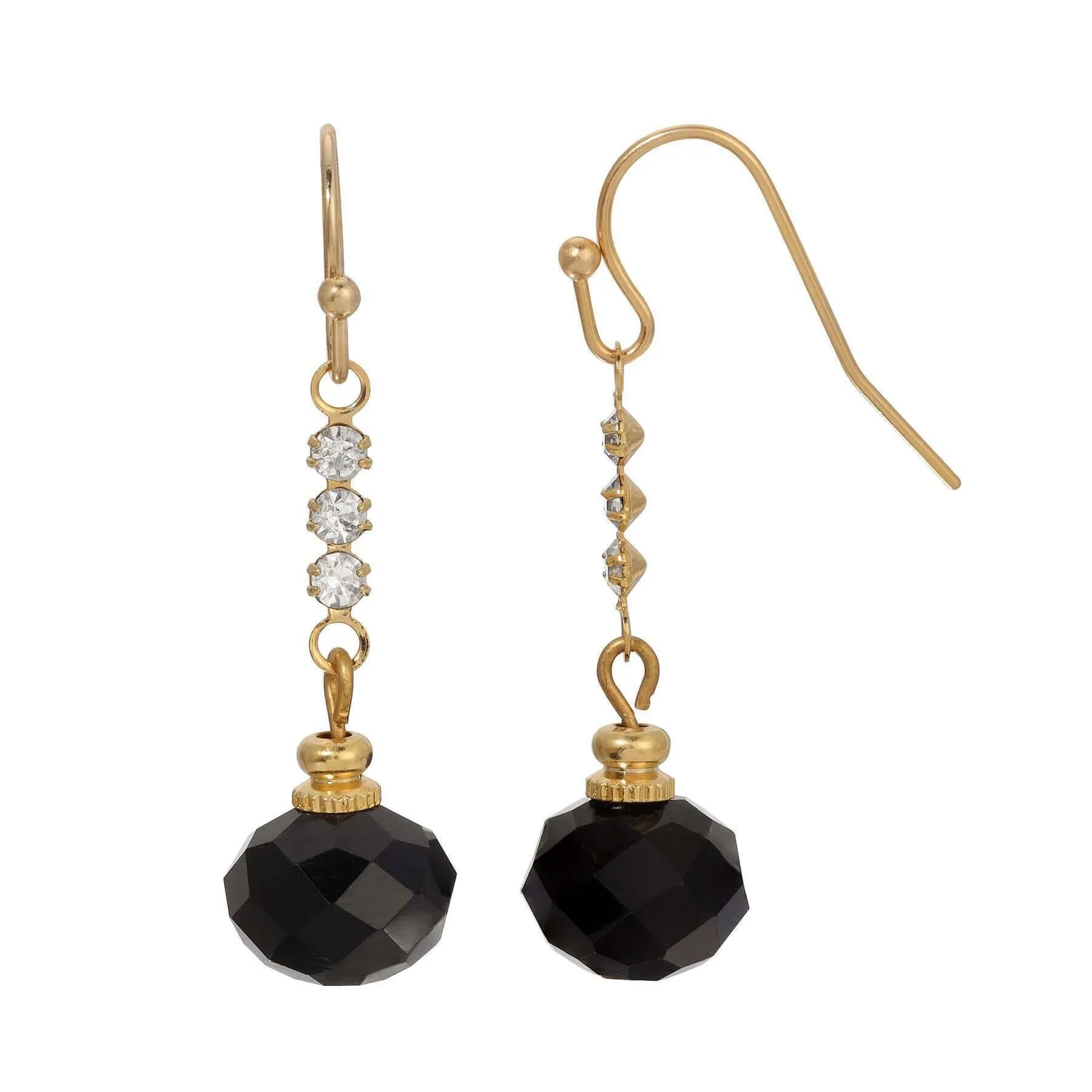 1928 Jewelry Trio Rhinestone & Glass Bead Dangling Earrings 1928 Jewelry