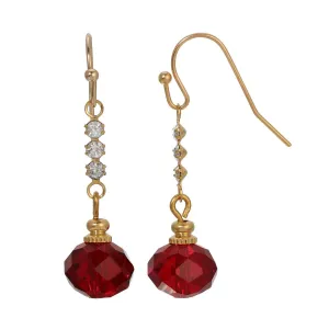 1928 Jewelry Trio Rhinestone & Glass Bead Dangling Earrings 1928 Jewelry