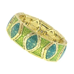 1928 Jewelry Turquoise And Green Stretch Bracelet 1928 Jewelry