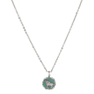 1928 Jewelry Turquoise Color Enamel Horse Pendant Necklace 16"   3" Extender 1928 Jewelry