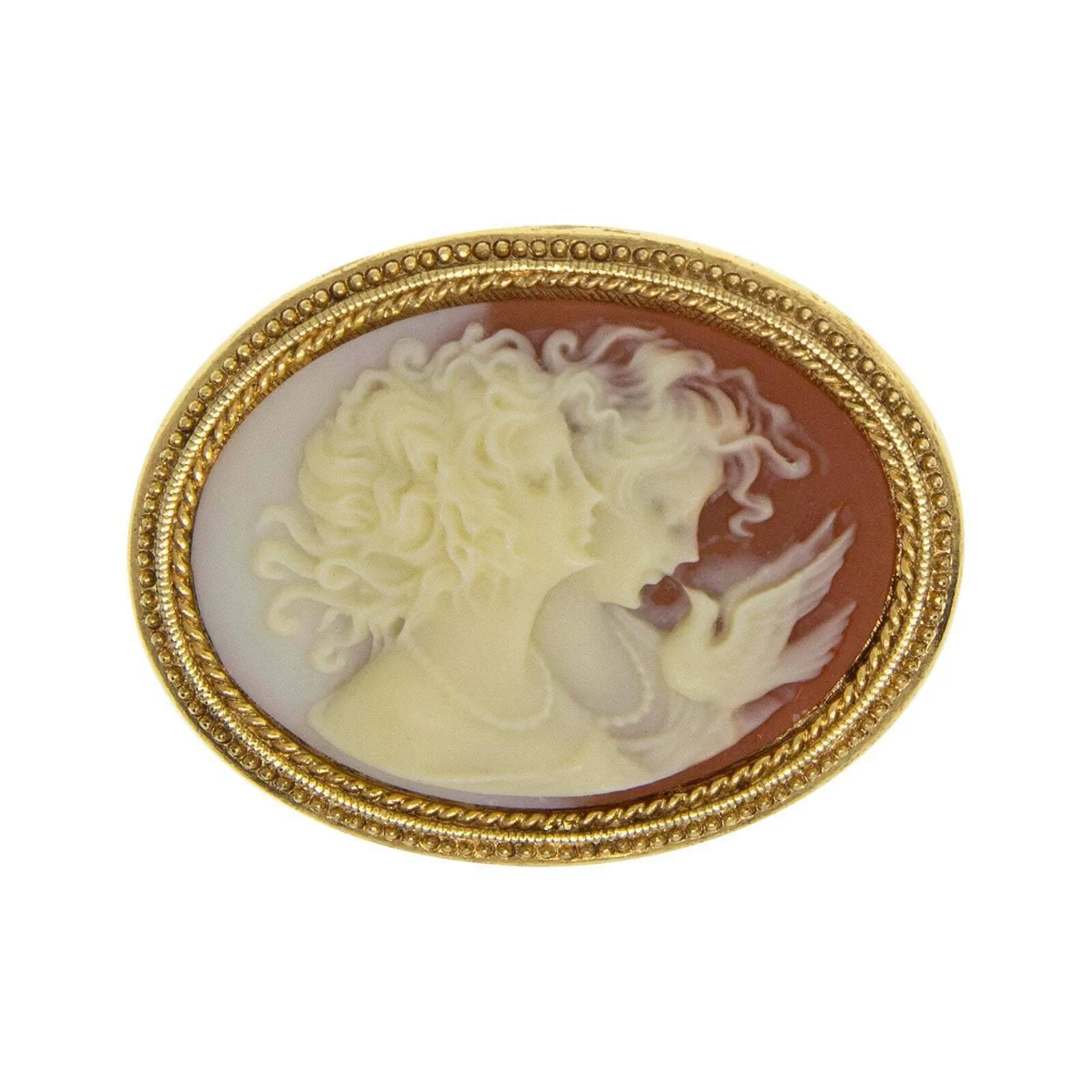 1928 Jewelry Twin Muse And Bird Cameo Pin 1928 Jewelry