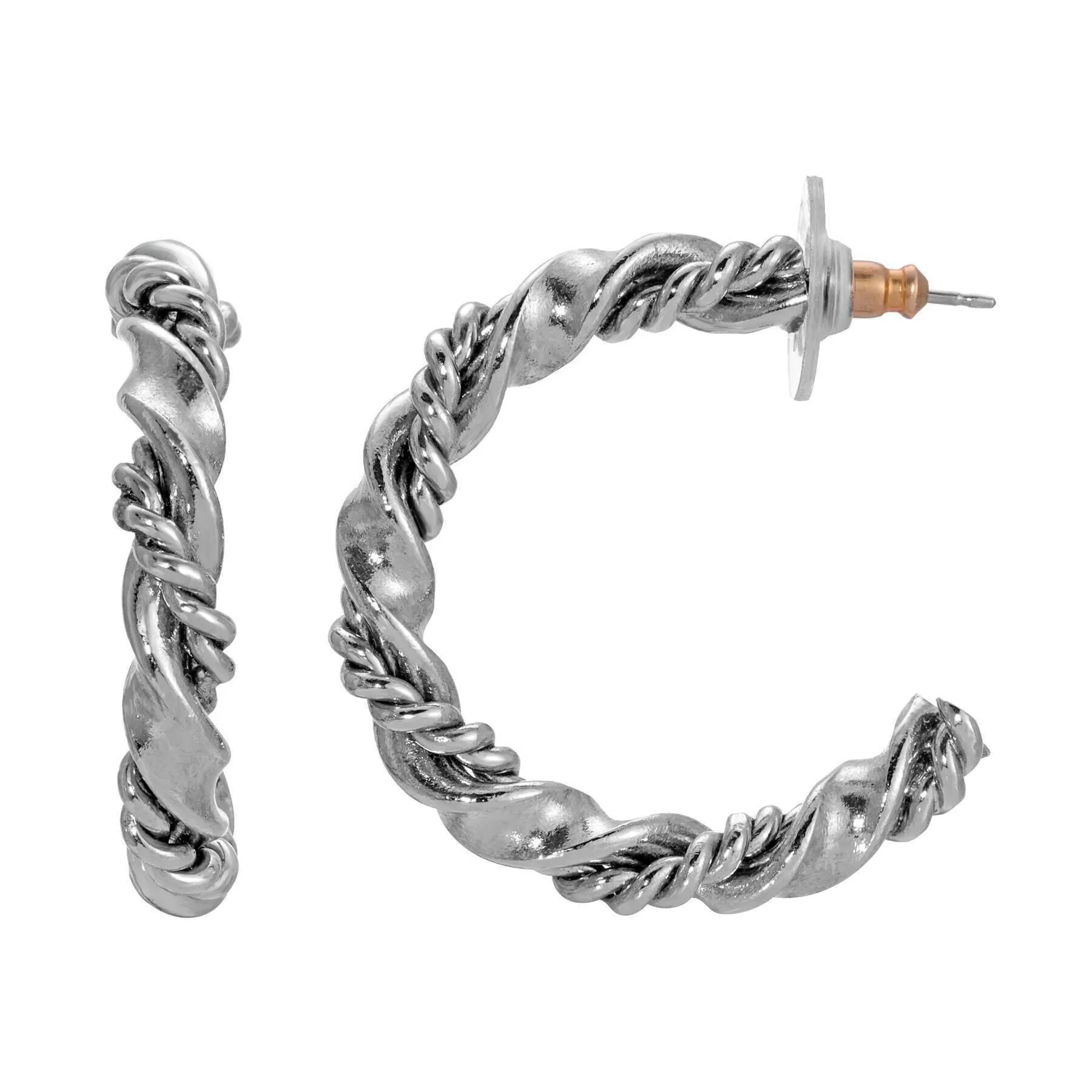 1928 Jewelry Twisted Fancy Hoop Earrings 1928 Jewelry