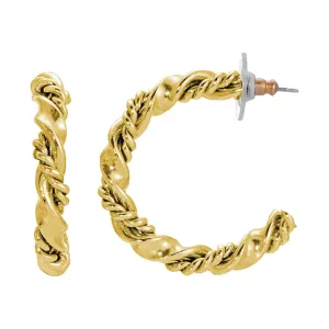 1928 Jewelry Twisted Fancy Hoop Earrings 1928 Jewelry