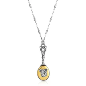 1928 Jewelry Two Tone Horse Head Locket Necklace 28" 1928 Jewelry