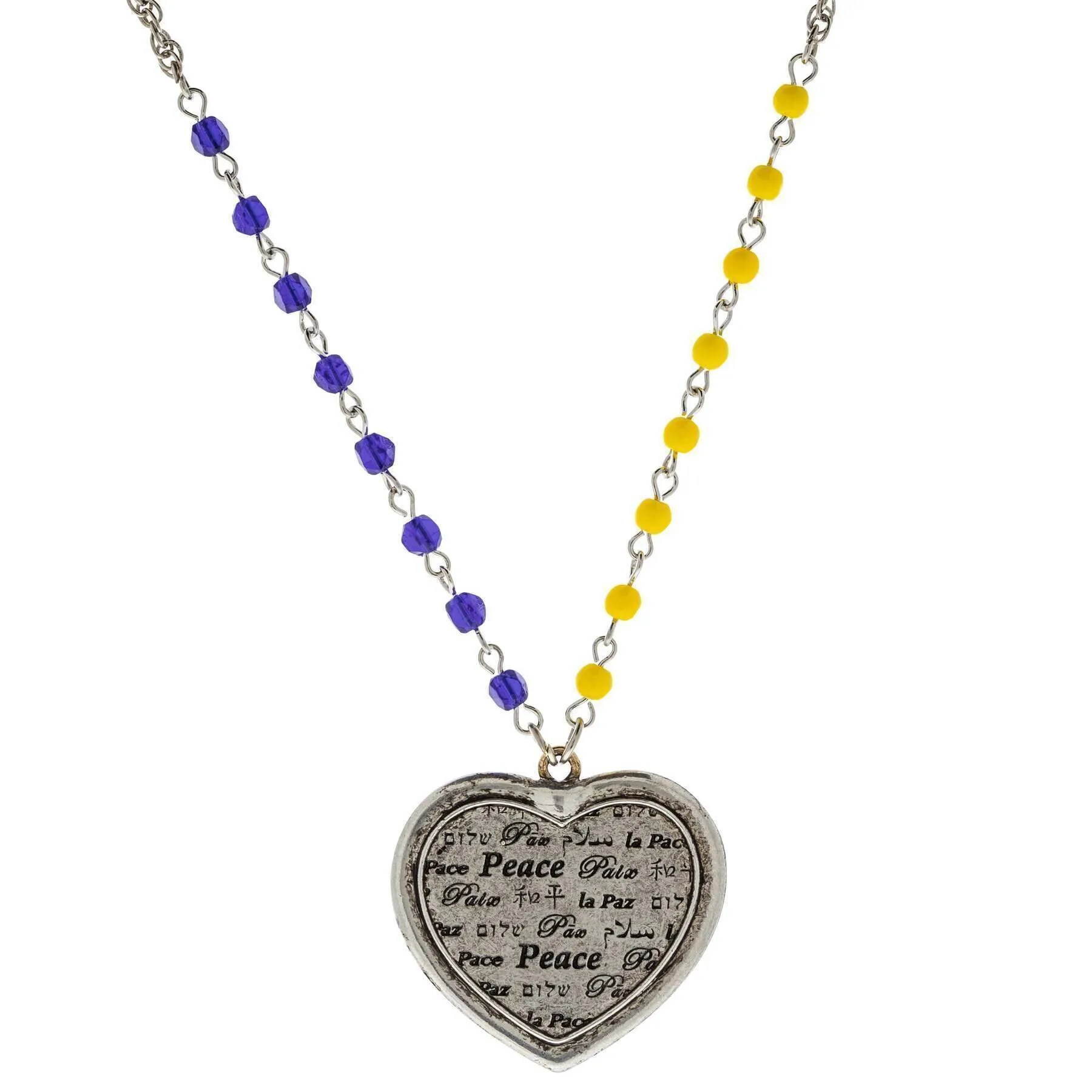 1928 Jewelry Ukraine Peace Heart Pendant Necklace 28" 1928 Jewelry