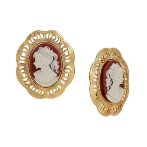 1928 Jewelry Victorian Grace Cameo Clip On Earrings 1928 Jewelry