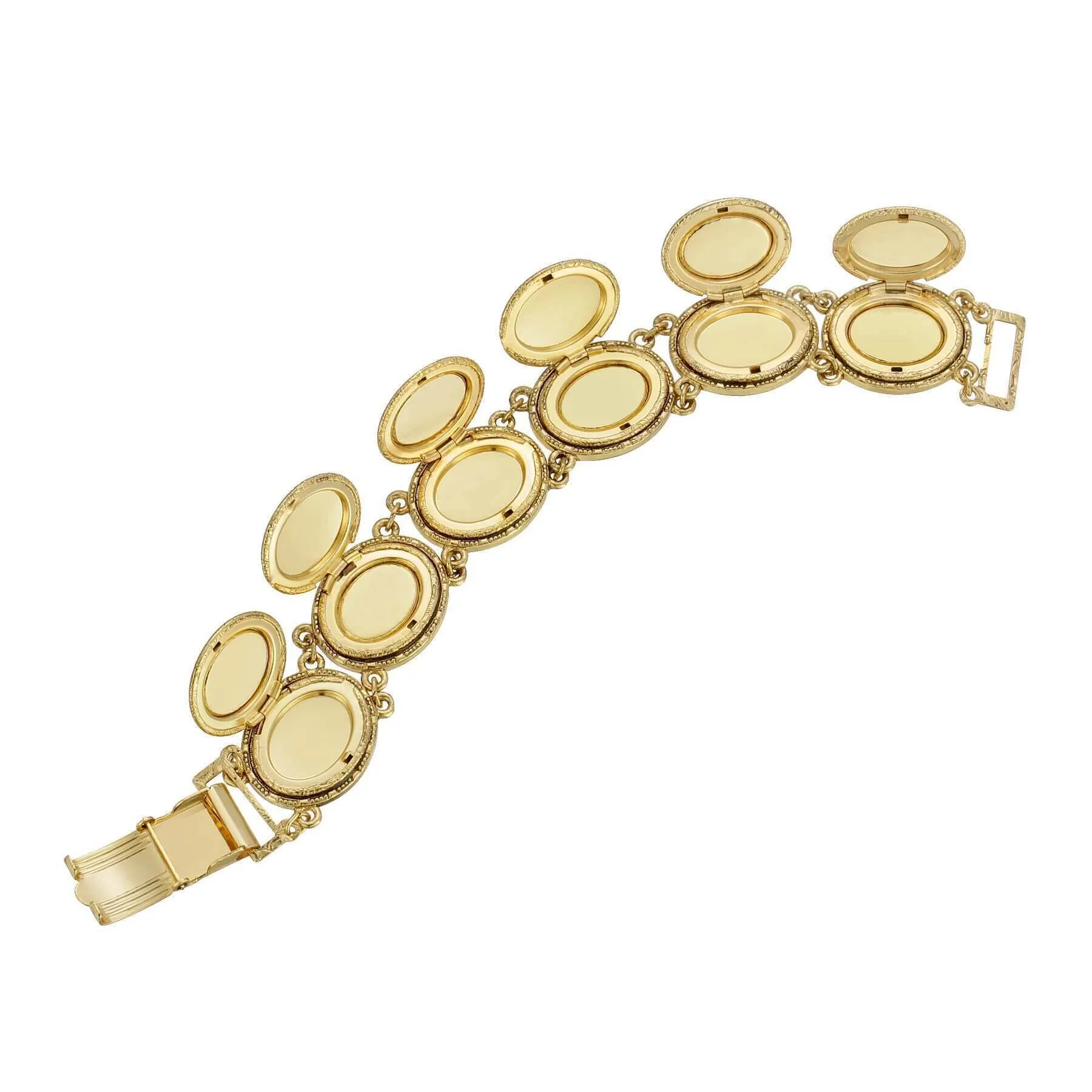 1928 Jewelry Victoria's 12 Photo Cameo Locket Link Bracelet 1928 Jewelry