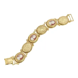 1928 Jewelry Victoria's 12 Photo Cameo Locket Link Bracelet 1928 Jewelry